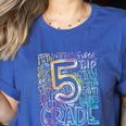 5th Grade Typography Team Fifth Grade Teacher Back To School Women's Heather T-Shirt Heather True Royal