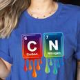 6 7 Science Chemistry Teacher Periodic Table Meme Tee Women's Heather T-Shirt Heather True Royal