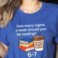 67 Meme English Teacher Reading Book Lover Humor Women's Heather T-Shirt Heather True Royal