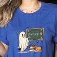 67 Teacher Halloween Ghost Six Seven Meme Math Joke Women's Heather T-Shirt Heather True Royal