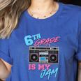 6th Grade Is My Jam Vintage 80s Boombox Teacher Student Women's Heather T-Shirt Heather True Royal