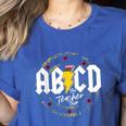 ABCD The Teacher Tour Last Day Of School Rockin' Teacher Women's Heather T-Shirt Heather True Royal ABCD The Teacher Tour Last Day Of School Rockin' Teacher Women's Heather T-Shirt Heather True Royal