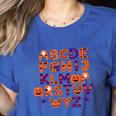 ABCs Learning Kindergarten Teacher Halloween Alphabet Women's Heather T-Shirt Heather True Royal ABCs Learning Kindergarten Teacher Halloween Alphabet Women's Heather T-Shirt Heather True Royal