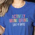 Actively Monitoring Like A Boss Shirt State Testing Teacher Women's Heather T-Shirt Heather True Royal Actively Monitoring Like A Boss Shirt State Testing Teacher Women's Heather T-Shirt Heather True Royal