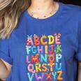 Alphabet A-Z ABC Kids Back To School Pre K Teachers Women's Heather T-Shirt Heather True Royal