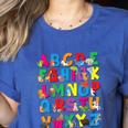 Alphabet Animals ABCs Zoo Kids Boys Girls Teacher Women's Heather T-Shirt Heather True Royal Alphabet Animals ABCs Zoo Kids Boys Girls Teacher Women's Heather T-Shirt Heather True Royal