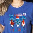 All American Teacher Pencil Coquette Bow USA Flag Teachers Women's Heather T-Shirt Heather True Royal All American Teacher Pencil Coquette Bow USA Flag Teachers Women's Heather T-Shirt Heather True Royal