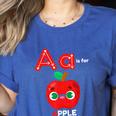 A Is For Apple Pre-K Kindergarten Teacher Student Women's Heather T-Shirt Heather True Royal A Is For Apple Pre-K Kindergarten Teacher Student Women's Heather T-Shirt Heather True Royal