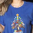Art Christmas Tree Merry Christmas Artist Art Teacher Women's Heather T-Shirt Heather True Royal