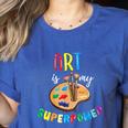 Art Is My Superpower Art Teacher Women's Heather T-Shirt Heather True Royal Art Is My Superpower Art Teacher Women's Heather T-Shirt Heather True Royal