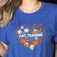 Art Teacher Heart Autumn Thanksgiving Kids Women's Heather T-Shirt Heather True Royal Art Teacher Heart Autumn Thanksgiving Kids Women's Heather T-Shirt Heather True Royal