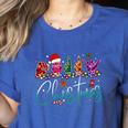 ASL Christmas Buffalo Plaid Teacher American Sign Language Women's Heather T-Shirt Heather True Royal ASL Christmas Buffalo Plaid Teacher American Sign Language Women's Heather T-Shirt Heather True Royal