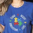 Autism Awareness Teacher Shirt Teach Accept Understand Love Women's Heather T-Shirt Heather True Royal