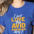 AVID Team Appreciation Essentials AVID Program Teacher Women's Heather T-Shirt Heather True Royal