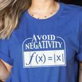 Avoid Negativity Math Teacher Women's Heather T-Shirt Heather True Royal Avoid Negativity Math Teacher Women's Heather T-Shirt Heather True Royal