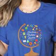 Awesome Teachers T Shirt Teaching Future Leaders Globe For Men Women Women's Heather T-Shirt Heather True Royal