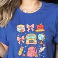 Back To School Coquette Teacher Women Girl Kindergarten PreK Women's Heather T-Shirt Heather True Royal Back To School Coquette Teacher Women Girl Kindergarten PreK Women's Heather T-Shirt Heather True Royal
