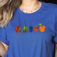 Back To School Cute Hungry Lover Fruits Teacher Women's Heather T-Shirt Heather True Royal Back To School Cute Hungry Lover Fruits Teacher Women's Heather T-Shirt Heather True Royal