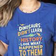 Back To School Dinosaur Social Studies Teacher Student Women's Heather T-Shirt Heather True Royal Back To School Dinosaur Social Studies Teacher Student Women's Heather T-Shirt Heather True Royal