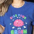 Back To School Kiss Your Brain Cute Teacher Appreciation Women's Heather T-Shirt Heather True Royal Back To School Kiss Your Brain Cute Teacher Appreciation Women's Heather T-Shirt Heather True Royal