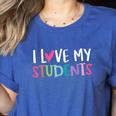 Back To School I Love My Students Teachers Women Boys Girls Women's Heather T-Shirt Heather True Royal