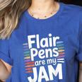 Back To School Teacher Flair Pens Are My Jam Women's Heather T-Shirt Heather True Royal Back To School Teacher Flair Pens Are My Jam Women's Heather T-Shirt Heather True Royal
