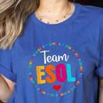 Back To School Teachers Crew Students Team ESOL Teacher Women's Heather T-Shirt Heather True Royal Back To School Teachers Crew Students Team ESOL Teacher Women's Heather T-Shirt Heather True Royal