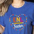 Back To School Tee ENL Teacher English New Language Squad Women's Heather T-Shirt Heather True Royal