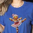 Ballet Dancer Gingerbread Christmas Dance Teacher Girl Women Women's Heather T-Shirt Heather True Royal