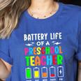 Battery Life Of a Preschool School Teacher School Week Women's Heather T-Shirt Heather True Royal Battery Life Of a Preschool School Teacher School Week Women's Heather T-Shirt Heather True Royal
