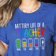 Battery Life Of A Teacher School Teacher Appreciation Women's Heather T-Shirt Heather True Royal Battery Life Of A Teacher School Teacher Appreciation Women's Heather T-Shirt Heather True Royal