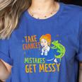 Beauty Teacher Take Chances Make Mistakes Get Messy Women's Heather T-Shirt Heather True Royal Beauty Teacher Take Chances Make Mistakes Get Messy Women's Heather T-Shirt Heather True Royal