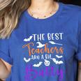 The Best Teachers Are A Bit Batty Teacher Bat Halloween Women's Heather T-Shirt Heather True Royal The Best Teachers Are A Bit Batty Teacher Bat Halloween Women's Heather T-Shirt Heather True Royal