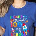 I Blasted Through 100 Days Of School 100th Day Teacher Kids Women's Heather T-Shirt Heather True Royal I Blasted Through 100 Days Of School 100th Day Teacher Kids Women's Heather T-Shirt Heather True Royal