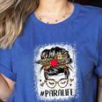 Bleached Teacher Para Life Paraprofessional Cute Messy Bun For Men Women Girls Kids Women's Heather T-Shirt Heather True Royal