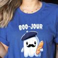 Boo Jour Ghost French Teacher Vintage Teacherlife Groovy Women's Heather T-Shirt Heather True Royal