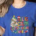 Book Tree All Is Calm Said No Teacher Ever Christmas Women's Heather T-Shirt Heather True Royal Book Tree All Is Calm Said No Teacher Ever Christmas Women's Heather T-Shirt Heather True Royal