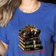 All Booked For Christmas Christmas Book Tree For Teacher For Men Women Kids Women's Heather T-Shirt Heather True Royal