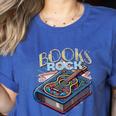 Books Rock Rock'n Roll Science Of Reading Teachers Guitar Women's Heather T-Shirt Heather True Royal Books Rock Rock'n Roll Science Of Reading Teachers Guitar Women's Heather T-Shirt Heather True Royal