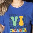 Braille Teacher Of The Visually Impaired Groovy VI Teacher Women's Heather T-Shirt Heather True Royal Braille Teacher Of The Visually Impaired Groovy VI Teacher Women's Heather T-Shirt Heather True Royal
