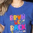 Bruh We Back Teachers First Day Back To School Teachers Women's Heather T-Shirt Heather True Royal