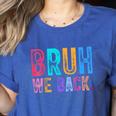 Bruh We Back Teachers Retro Back To School Boys Girls Kids Women's Heather T-Shirt Heather True Royal