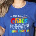 Some Call It Chaos We Call It Kindergarten Teacher Women's Heather T-Shirt Heather True Royal Some Call It Chaos We Call It Kindergarten Teacher Women's Heather T-Shirt Heather True Royal