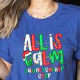 All Calm Said No Teacher Teacher Christmas Lights Women's Heather T-Shirt Heather True Royal