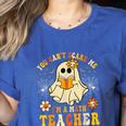 You Can't Scare Me I'm A Math Teacher Halloween Ghost Women's Heather T-Shirt Heather True Royal You Can't Scare Me I'm A Math Teacher Halloween Ghost Women's Heather T-Shirt Heather True Royal