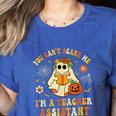 You Can't Scare Me I'm A School Teachers Assistant Halloween Women's Heather T-Shirt Heather True Royal