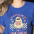 You Can't Scare Me I'm A SPED Teacher Crew Squad Halloween Women's Heather T-Shirt Heather True Royal