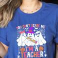 You Can't Scare Me I'm A Teacher Halloween Women's Heather T-Shirt Heather True Royal