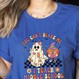 You Can't Scare Me I Teach Middle School Halloween Teacher Women's Heather T-Shirt Heather True Royal You Can't Scare Me I Teach Middle School Halloween Teacher Women's Heather T-Shirt Heather True Royal