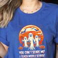 You Can't Scare Me I Teach Middle School Teacher Halloween Women's Heather T-Shirt Heather True Royal You Can't Scare Me I Teach Middle School Teacher Halloween Women's Heather T-Shirt Heather True Royal